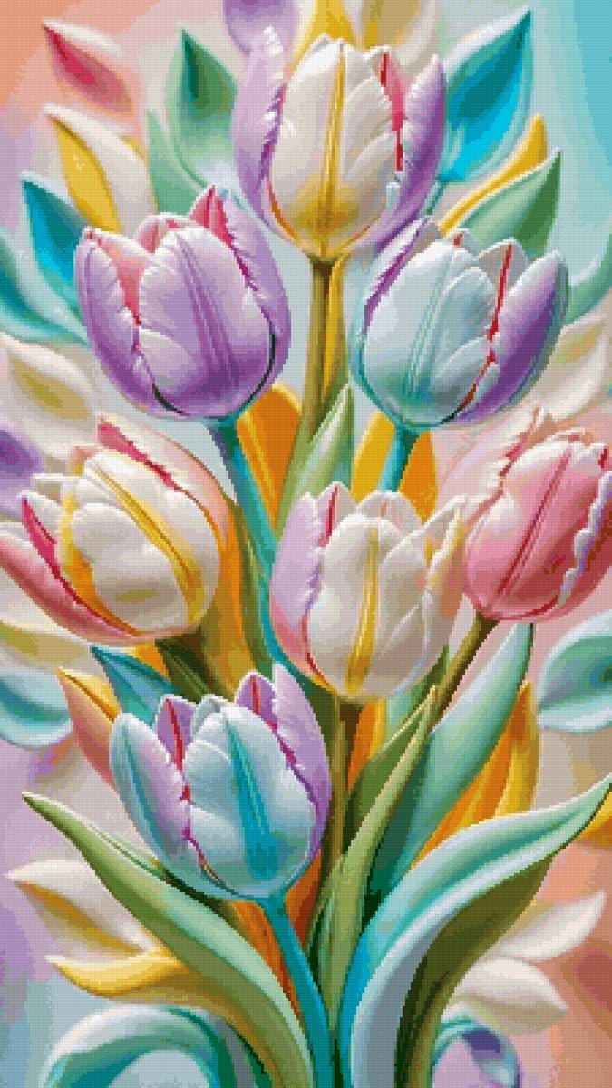 Тюльпаны - разноцветные тюльпаны - предпросмотр
