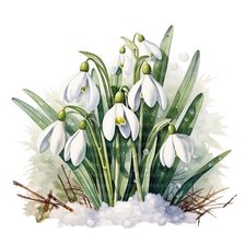 Схема вышивки «Подснежники»