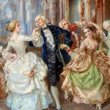 Схема вышивки «Худ. Луиджи Кавальери. Менуэт»