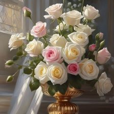 Схема вышивки «белые розы»