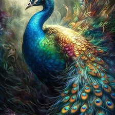 Схема вышивки «павлин»