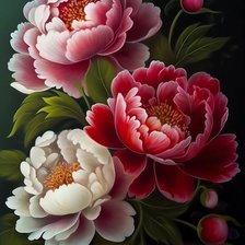 Схема вышивки «Пионы»