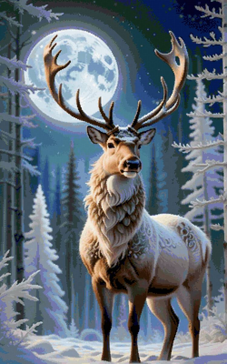 Зимний олень - предпросмотр