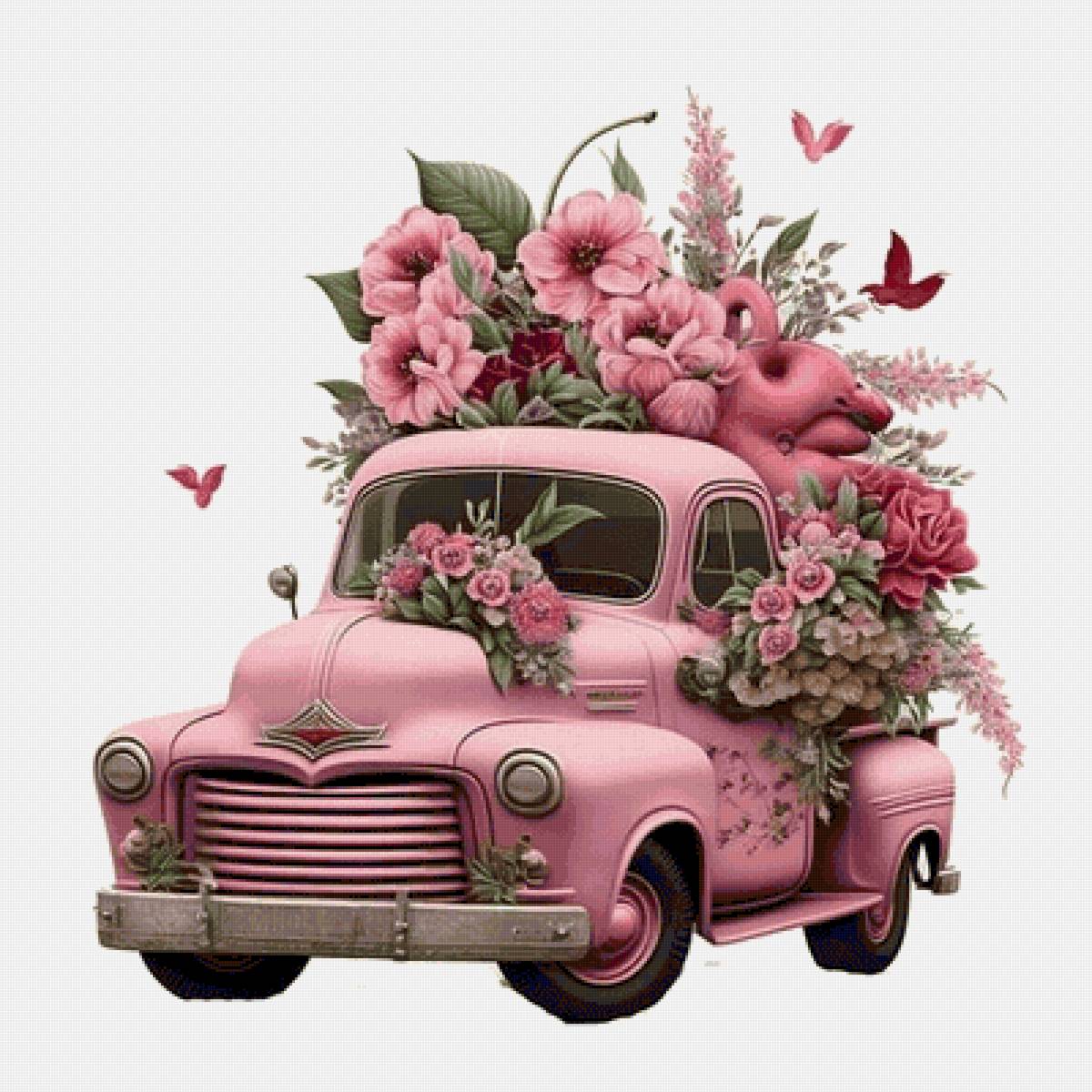 Автомобиль - автомобиль, машина, цветы - предпросмотр