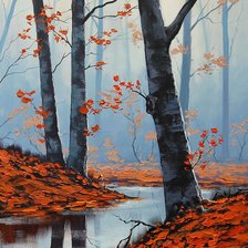 Схема вышивки «Осеннее утро»