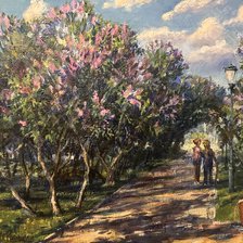 Схема вышивки «Сиреневый сад по картине Ковалевского Андрея»