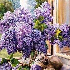 Схема вышивки «Сирень»