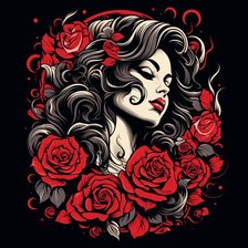 Схема вышивки «дама»