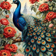 Схема вышивки «павлин»