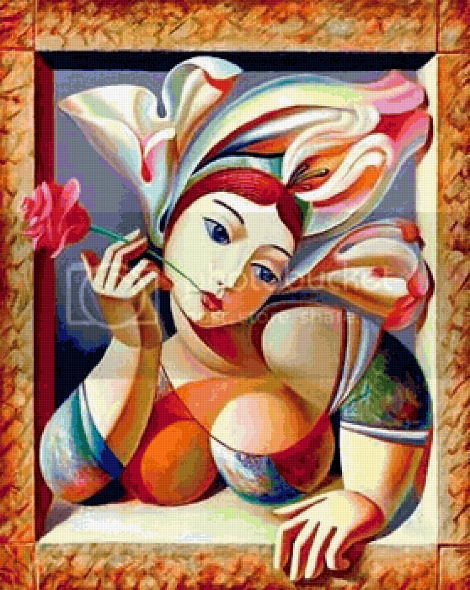 дама - батик - предпросмотр