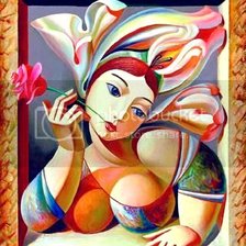 Схема вышивки «дама»