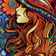 Схема вышивки «дама»