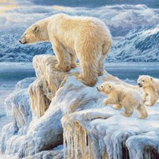 Схема вышивки «мишки на севере»