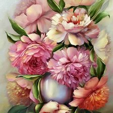 Схема вышивки «пионы»