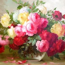 Схема вышивки «пионы»