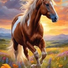 Схема вышивки «Конь»