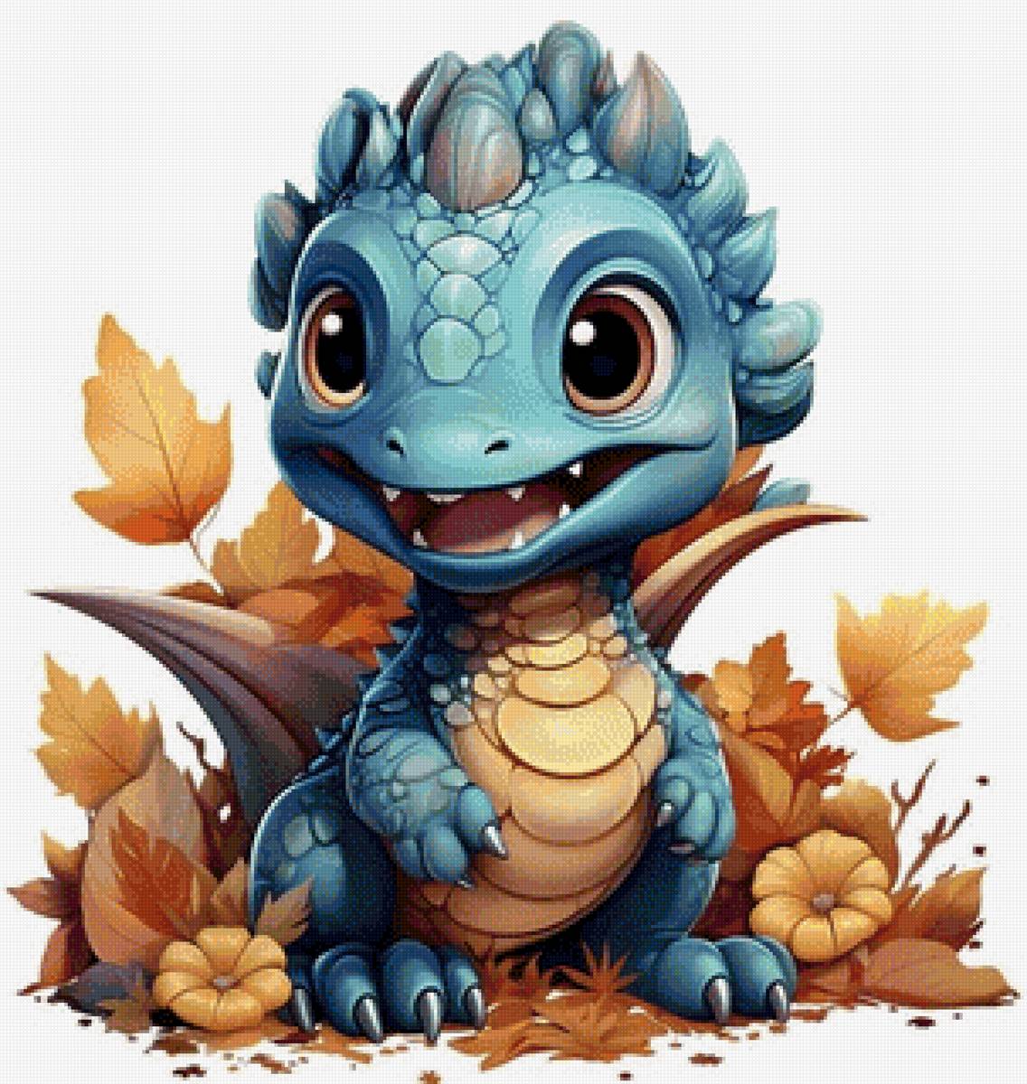 голубой дракоша - сказка, символ года, дракон - предпросмотр