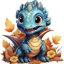 Схема вышивки «голубой дракоша»