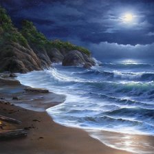 Схема вышивки «Ночной пляж»