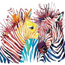 Схема вышивки «Пара зебр»