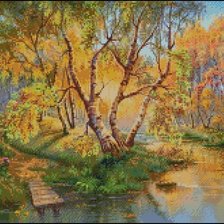 Схема вышивки «Осень у воды»