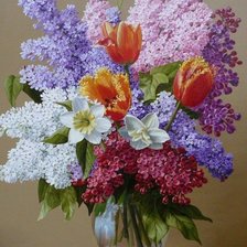 Схема вышивки «сирень»