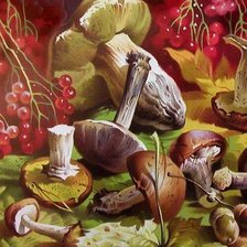 Схема вышивки «грибочки»