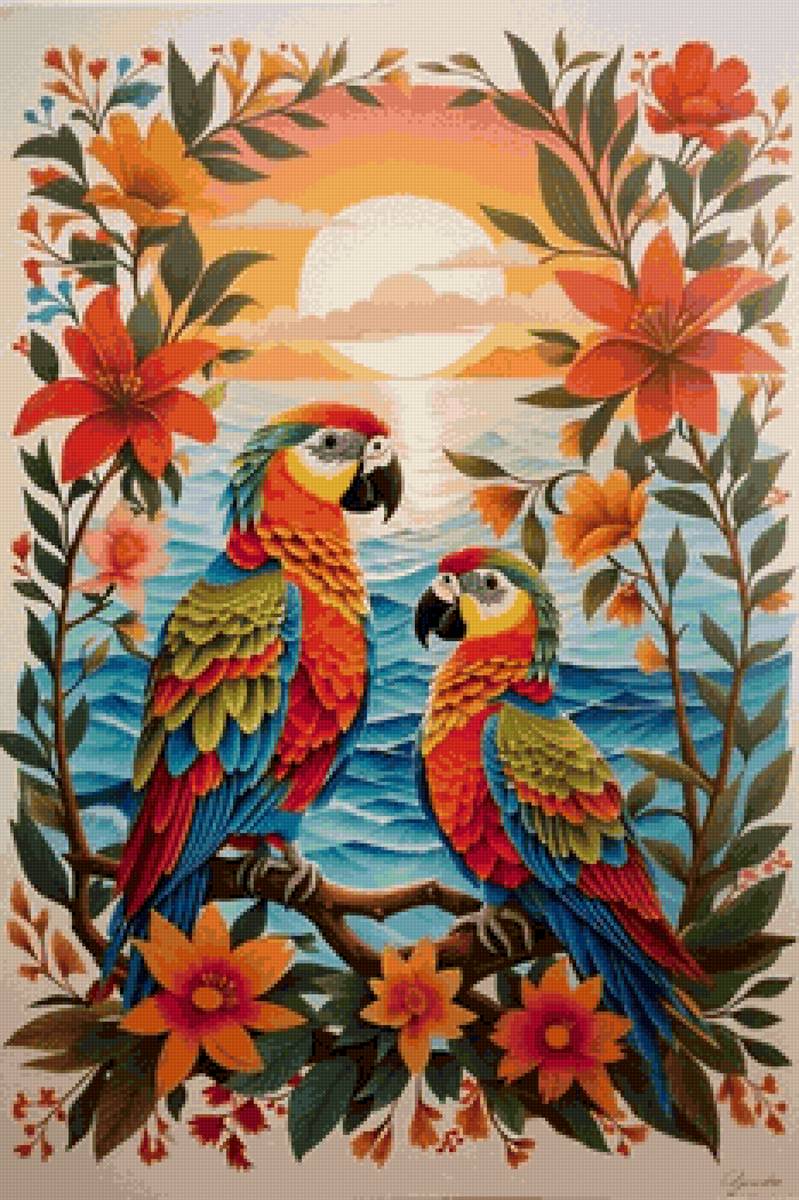 птицы - рисунок - предпросмотр