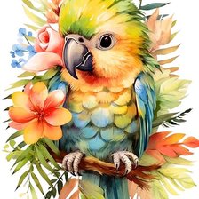 Схема вышивки «попугай»