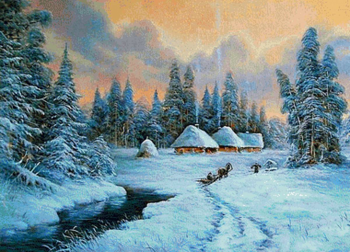 №2758670 - деревня, повозка, зима - предпросмотр