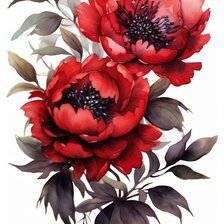 Схема вышивки «пионы»