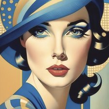 Схема вышивки «девушка в голубом»