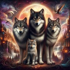 Схема вышивки «Волки»