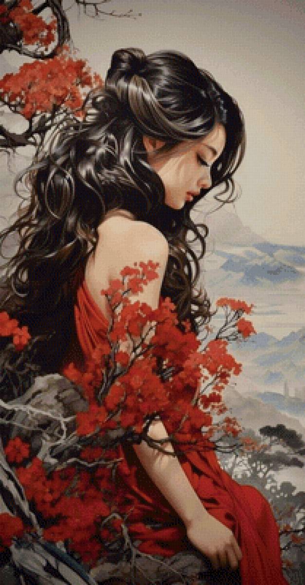 девушка в красном - девушка - предпросмотр