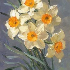 Схема вышивки «Нарциссы букет»