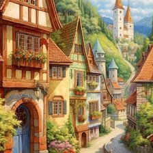 Схема вышивки «Paisaje de casa»