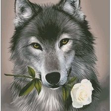 Схема вышивки «Волк»
