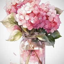 Схема вышивки «розовая гортензия»