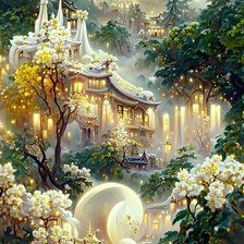 Схема вышивки «Небесный город»