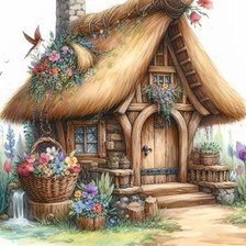 Схема вышивки «Домик»