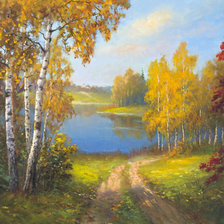 Схема вышивки «осенний пейзаж»