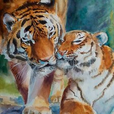 Схема вышивки «Тигры. Елена Столыпина»