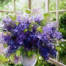 Схема вышивки «сирень»