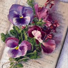 Схема вышивки «Анютины глазки»