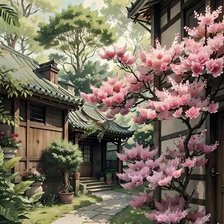 Схема вышивки «сказочный дворик»