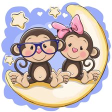 Схема вышивки «Обезьянки»