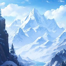 Схема вышивки «Голубые горы»