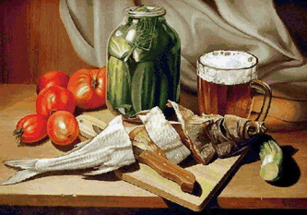 натюрморт с рыбой - предпросмотр