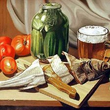 Схема вышивки «натюрморт с рыбой»