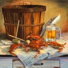 Схема вышивки «натюрморт с крабами»